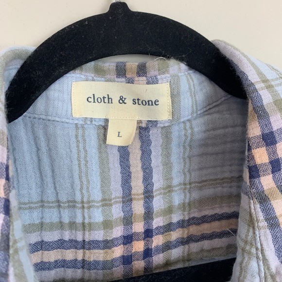 Cloth & Stone 100% Cotton Sleeveless Button Up Blouse Size Large - Picture 2 of 6